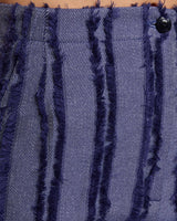 BETH Flared Pant in Stripe Fringed Organic Cotton Denim