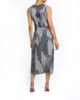 DOROTHY A-Line Midi Dress with Waist Tie in Silk Georgette