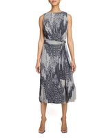 DOROTHY A-Line Midi Dress with Waist Tie in Silk Georgette