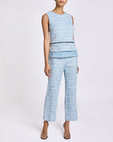 CATERINA Sleeveless Top with Zipper Detail in Modern Tweed