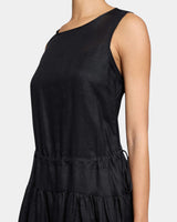 MISTY Sleeveless Drop-Waist Midi Dress in Lightweight Ramie