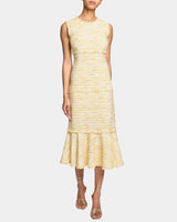 ANDI Sleeveless Fit and Flare Sheath Dress in Lightweight Cotton Tweed