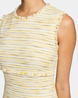 ANDI Sleeveless Fit and Flare Sheath Dress in Lightweight Cotton Tweed