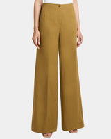 LILY Wide Leg Pants with Slanted Side Pockets in Stretch Cotton