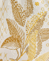 ELLA Flutter Sleeve Buttoned Blouse with Waist Panel in Floral Printed Cotton Cloque