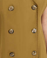 DEE Sleeveless Double Breasted A-Line Dress with Asymmetric Skirt Panel in Stretch Cotton