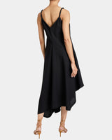 KOURT Asymmetric Sleeveless Linen Blend Midi Billow Dress