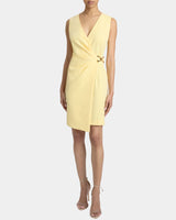 TILLY Sleeveless Faux Wrap Dress in Soft Stretch Crepe