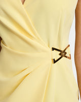 TILLY Sleeveless Faux Wrap Dress in Soft Stretch Crepe