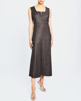 BELLE Sleeveless Midi Dress with Front Seam Detail