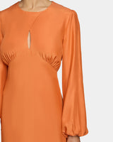 IMANI Long Sleeve Midi Dress in Silk Crepe de Chine