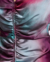 EDEN Sleeveless Midi Dress with Center Ruching in Ombre Matte Charmeuse