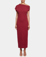IMOGEN Off-Shoulder Bodycon Midi Knit Cotton Dress