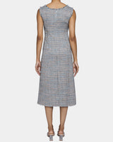 FANNY Sleeveless Midi Sheath Dress in Luxury Tweed with Lurex