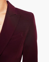 JESS Single Button Peak Lapel Jacket with Seam Detail in Fluid Cady