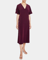 SERAFINA Short Sleeve Midi A-Line Sheath Dress in Fluid Cady