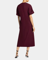 SERAFINA Midi A-Line Shift Dress in Soft Stretch Crepe