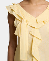 SILVI Cap Sleeve Shift Eyelet Dress with Ruffle Panels