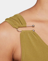 AZALEA Sleeveless One-Shoulder Bodycon Midi Knit Dress