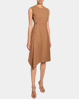 BECCA Sleeveless Asymmetric Sheath Dress in Stretch Cotton