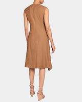 BECCA Sleeveless Asymmetric Sheath Dress in Stretch Cotton
