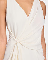 DANNA Sleeveless Faux Wrap Top in Fluid Crepe