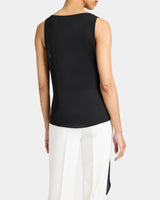 DANNA Sleeveless Faux Wrap Top in Fluid Crepe
