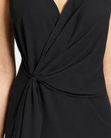 DANNA Sleeveless Faux Wrap Top in Fluid Crepe
