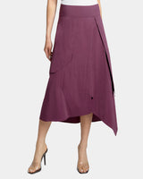 DEB Multi-Panel Asymmetric Midi Skirt in Stretch Cotton
