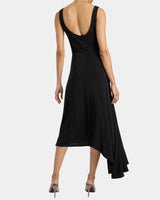 TANI Sleeveless Asymmetric Midi Dress in Fluid Jersey