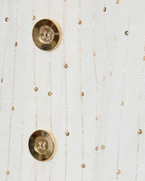 BECCA Sleeveless Asymmetric Sheath Dress in Striped Linen