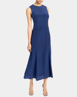 ROSALIA Sleeveless Midi Dress in Silk Crepe de Chine
