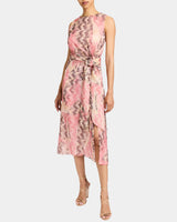 DOROTHY A-line Sleeveless Dress in Printed Silk Chiffon