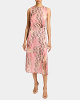 DOROTHY A-line Sleeveless Dress in Printed Silk Chiffon