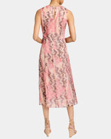 DOROTHY A-line Sleeveless Dress in Printed Silk Chiffon