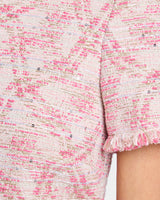 MELANIA Short Sleeve Shift Dress in Cotton Jacquard