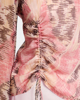 FABI Long Sleeve Top in Printed Silk Chiffon