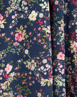 TALIA Cap Sleeve Midi Dress in Stretch Floral Print