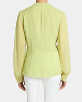 WINNIE Long Sleeve Buttoned Blouse in Silk Georgette