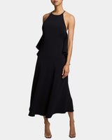 ALESSIA Sleeveless Ruffled Midi Dress in Soft Cady