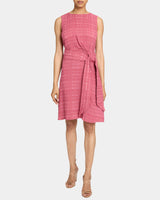 NADIA Sleeveless A-Line Short Dress in Laser Cut Linen
