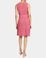 NADIA Sleeveless A-Line Short Dress in Laser Cut Linen