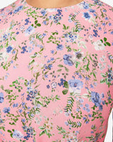 RONI Long Sleeve Fit and Flare Dress in Stretch Floral Print