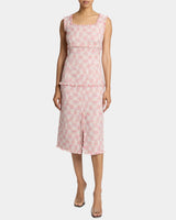 FAYE Sleevess Midi Sheath Dress in Cotton Jaquard