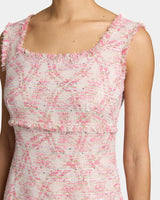 FAYE Sleevess Midi Sheath Dress in Cotton Jaquard