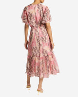 ALEXANDRA Midi Dress in Printed Silk Chiffon
