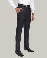 Charcoal Grey, Flat Front Trouser, Loro Piana Wool Fabric, Made in Italy