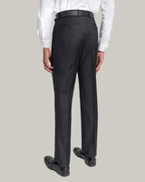 Charcoal Grey, Flat Front Trouser, Loro Piana Wool Fabric, Made in Italy