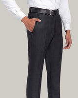Charcoal Grey, Flat Front Trouser, Loro Piana Wool Fabric, Made in Italy