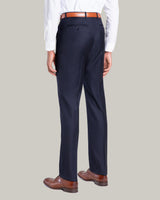 Navy, Flat Front Trouser, Loro Piana Wool Fabric, Made in Italy